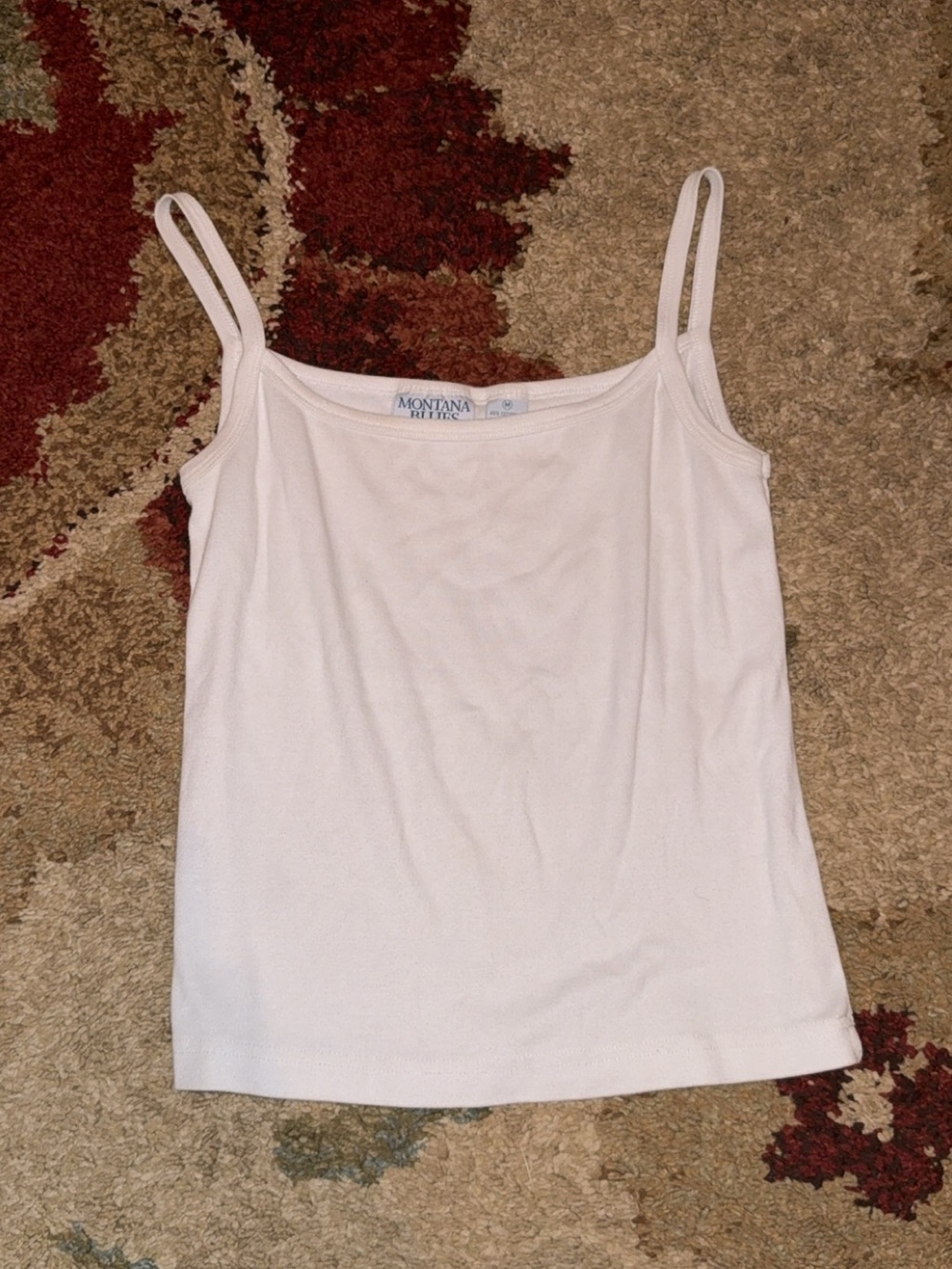 Montana Luxe Classic White Ribbed Spaghetti-Strap Camisole